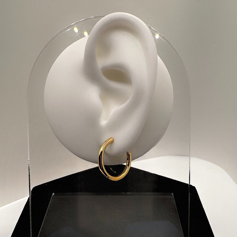 18K Gold Over .925 Sterling Silver Minimalist Hoops